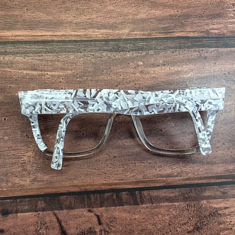 Sean John SJL06026 971 Clear White Confetti Cat Eye Optical Eyeglass Frames 52mm